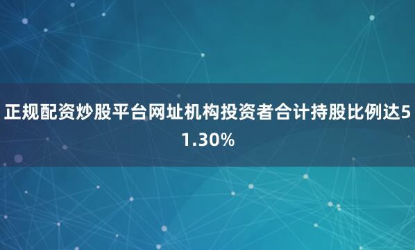 正规配资炒股平台网址机构投资者合计持股比例达51.30%